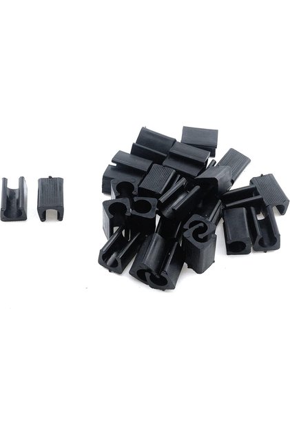 MY MIRONEY 30-Pack Black Furniture Feet PP Plastic Furniture Foot Protectors Rectangle Shaped Non-Sl
