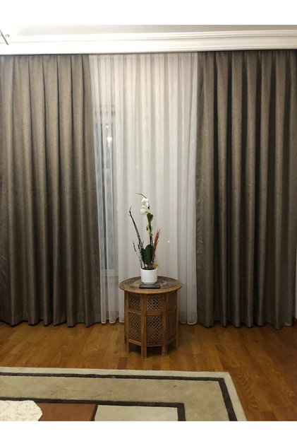 KAPUÇİNO KETEN FON PERDE