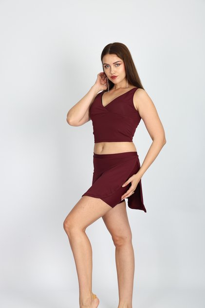 Şortlu tankini bikini mayo takımı