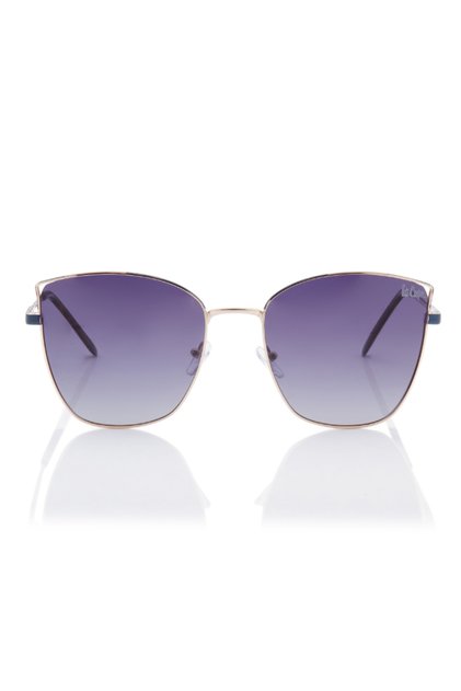 Polarized Sunglasses Gold Frame Gradient Grey Mirror Lens 59mm - LC1202C03