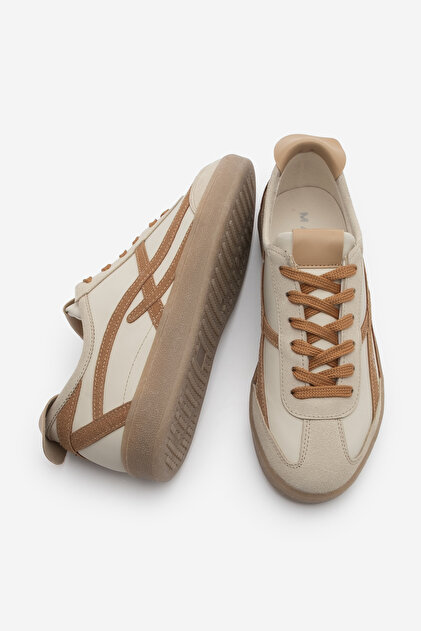 Marjin Kadın Sneaker Bağcıklı Spor Ayakkabı Alvena Camel - Fiyatı