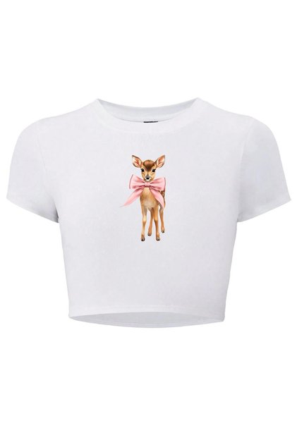 Women's Ribbon Ceylan Crop T-Shirt White