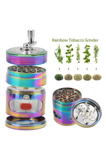 Çelik Öğütücü Grinder Değirmenli Kapak 4 Katmanlı Hazneli Yapı Baharat Yaprak Pipo Değirmeni