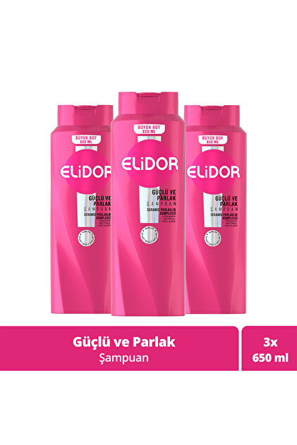Saç Bakım Şampuanı Güçlü ve Parlak 650 ml x3