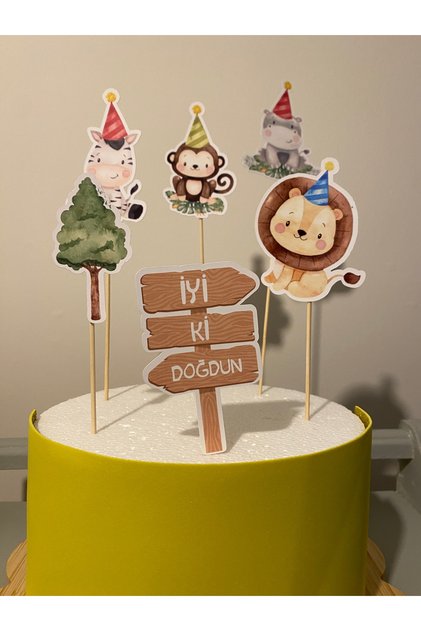 Safari Themed Birthday Cake Topper