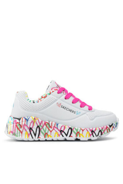 Teniși albi pentru fete SKECHERS-314976L WMLT