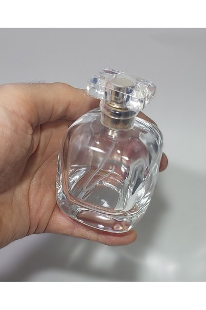 (1 ADET) Cam Yeniden Doldurulabilir Sprey Kolonya Parfüm Şişesi 100 ml -Boş Şişe şeffaf Kapaklı