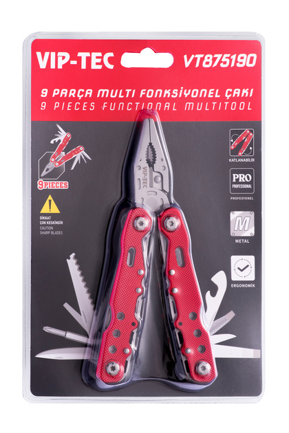 VT875190 9 Parça Multifonksiyonel Çakı/Pense