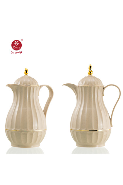 RS-345-طقم ترمس شاي وقهوة (حجم صغير) مكون من 2 ترمس روز سعة (600 ممل ) قهوة و (600 ممل )شاي