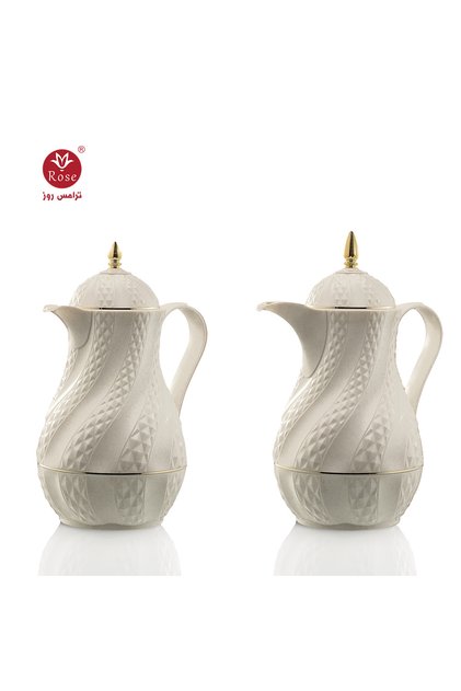 RS-2424-طقم ترمس شاي وقهوة (حجم صغير) مكون من 2 ترمس روز سعة (600 ممل ) قهوة و(600 ممل ) شاي