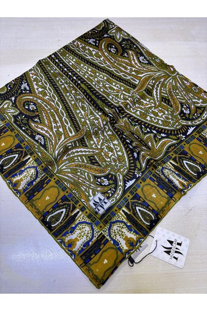 Cotton Soft Scarf Hand Stitched Etnic Etro Retro Pattern