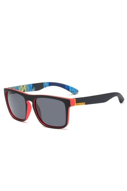 Ochelari de Soare Polarizați Unisex Negru Roșu Brațe Print Multicolor UV400 SG021