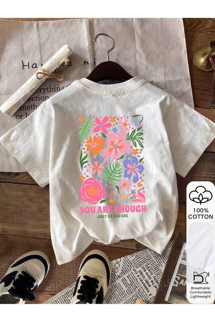 Oversize Cut Short Sleeve Printed T-Shirt