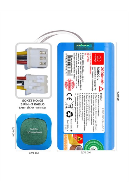 Sentar 1s 2900mah Uyumlu Bataryası Robot Süpürge Pili / Bataryası A2905m-sen001
