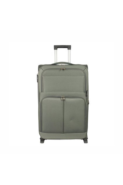 Troler mic de călătorie, Naimeed D5975, 2 roți, material textil, Kaki, 35.5x26x52cm
