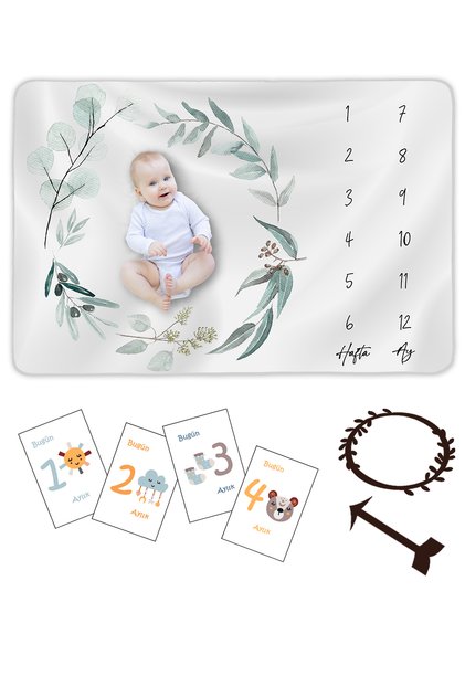 Baby Gift Monthly Photo Memory Blanket, Gift Boy Girl Baby Newborn Birth Gift