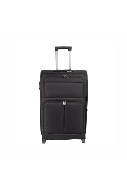 Troler mic de călătorie, Naimeed D5978, 2 roți, material textil, Negru, 35.5x26x52cm