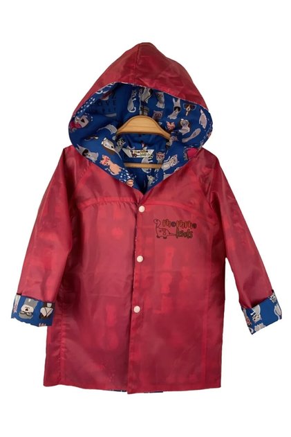 Mommo Kids Pembe İçi Mavi Yağmurluk Çıt Çıtlı