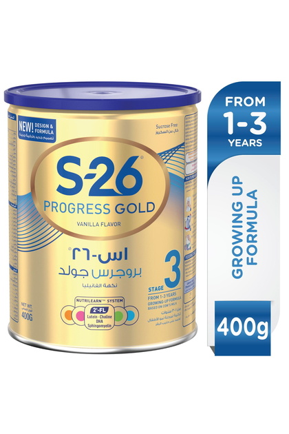 تركيبة S26 Progress Gold للمرحلة 3 للنمو من عمر 1 إلى 3 سنوات 400 جرام