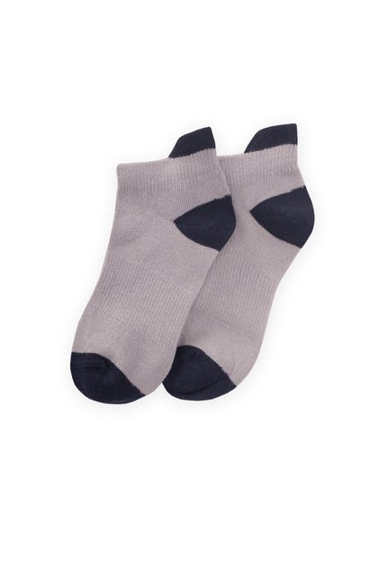 Children's Booties Socks with Soil and Toe Soil Color 5-12- Gray-Navy Blue
