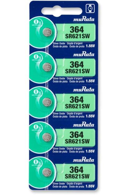SR621SW / 364 Silver Oxide 1.55V (muRata) Japan Batteries - 5 Pieces