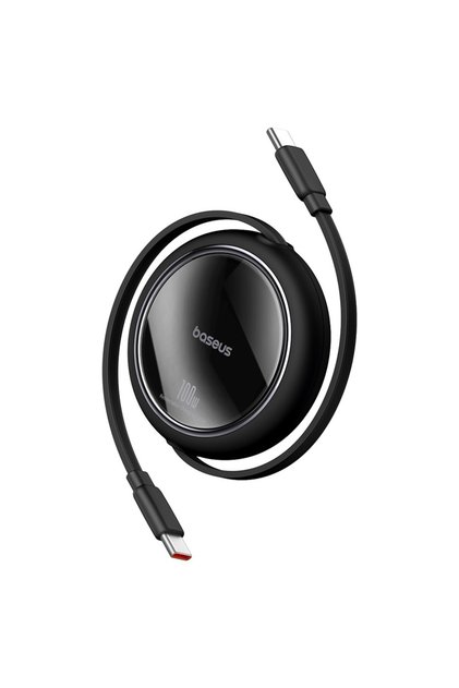 Baseus 100W Free2 Draw Mini Both-Way Retractable USB-C to USB-C Fast Charging Data Cable 1M - Black