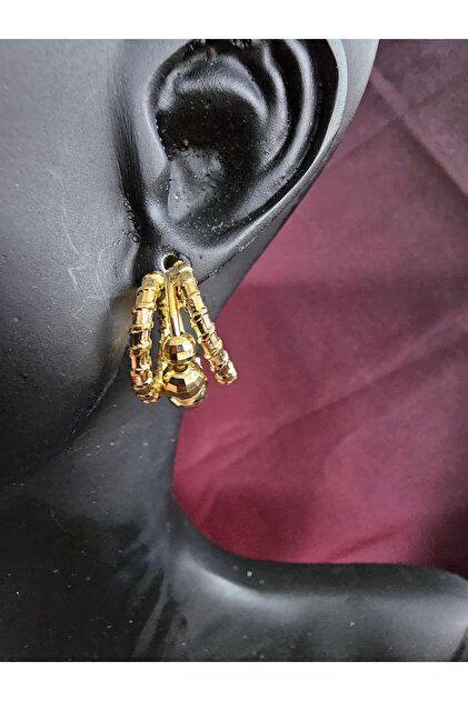 3 Row Hoop Earrings