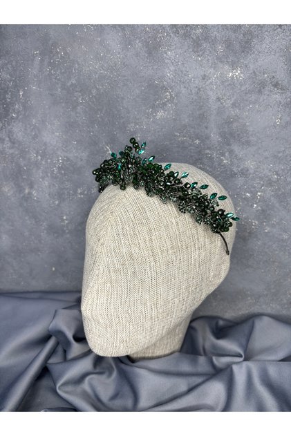 Duru Bead Embroidered Henna Crown Bridal Accessory