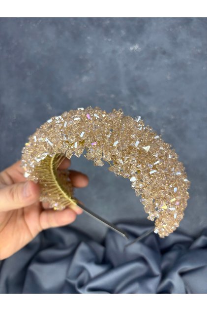 Asu Shiny Bead Detailed Henna Night Bridal Crown