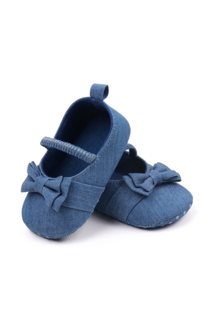 Pantofiori albastru denim pentru bebelusi