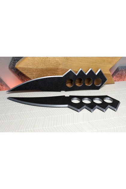 Naruto Asuma Sarutobi Chakra Blade 2'li Set – 3D Baskı 12 cm Cosplay & Dekor-Dekordur Gerçek Değil
