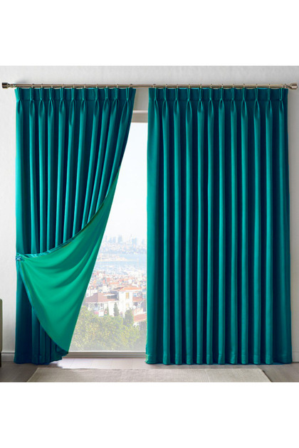 Dauble Blackout Blackout Curtain Single Wing 1X2 American Pleated Background Curtain
