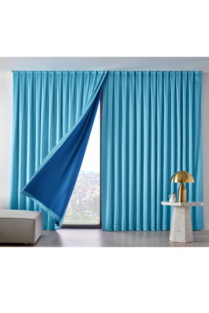 Dauble Blackout Blackout Curtain Single Wing 1X2 American Pleated Background Curtain