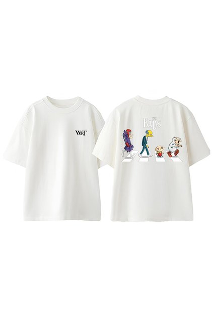 The Bads Design Back Printed Cotton White Oversize T-Shirt