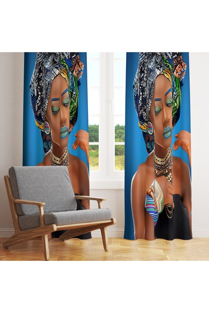 Ethnic Motif Women's Silhouette Curtain – Aesthetic & Stylish Style 140X260 cm Single Wing