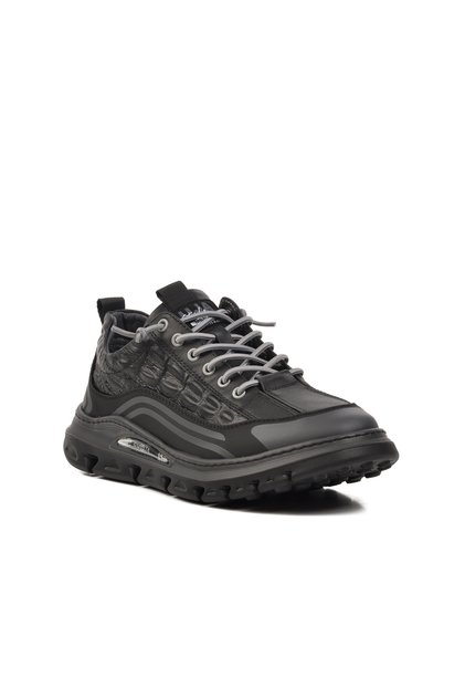 Hakiki Deri Kaymaz Taban Siyah Erkek Sneaker