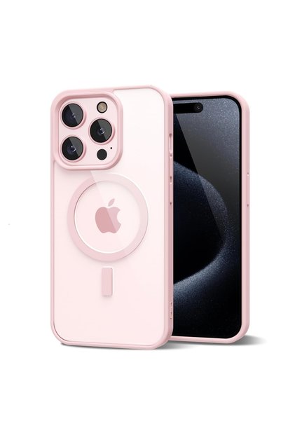 Θήκη iPhone 16 Pro, Guardian Bumper, Magsafe, Διαφανής Πλάτη, Χρωματιστές Άκρες, Ροζ
