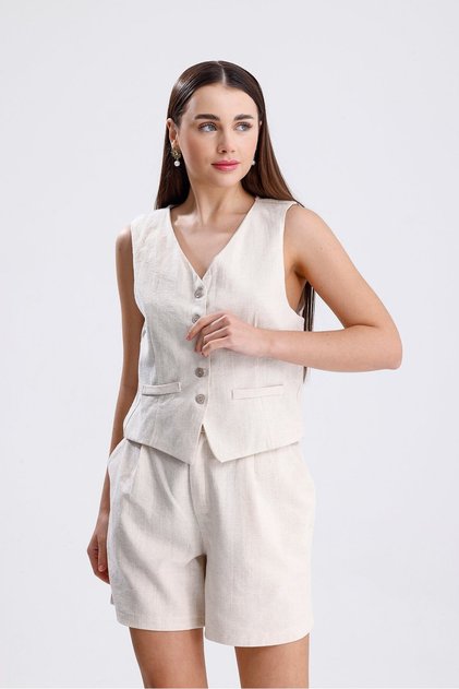 Set pantaloni scurți din in