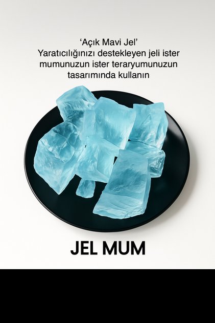 Mumbastik Açık Mavi Jel Mum Parafini-teraryum Jeli 150 gr Mum Yapım Malzemesi Göl / Deniz / Akarsu