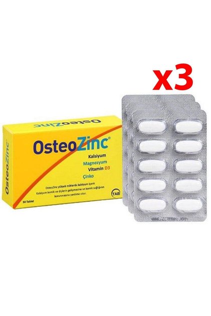 Kalsiyum Magnezyum Çinko D Vitamini 30 Tablet - 3 Adet