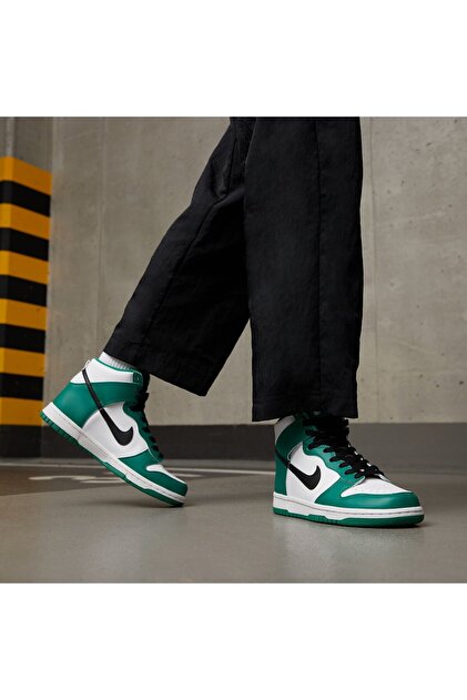 Nike Dunk High Celtics genç ve kadın deri yüksek bilekli yeşil