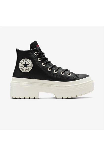 Chuck Taylor All Star Lugged Heel Women's Black Leather Platform Boots
