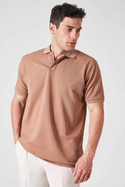 Men's Mink Footed Collar Ottoman Basic T-Shirt