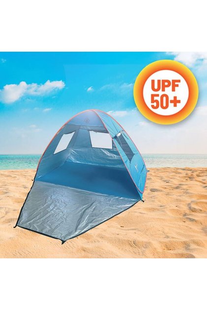 Cort de Plaja cu Protectie UPF, montare si demontare rapida, Outdoor Albastru, Dim 200x120x130 cm