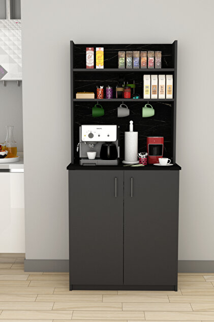 Asra Trend %100 MDFLAM Kahve Köşesi Çok Amaçlı Mutfak Dolabı