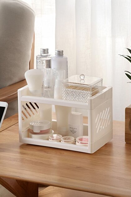 2 tier organizer shelf multipurpose kitchen bathroom soap dish spice rack makeup organizer desktop