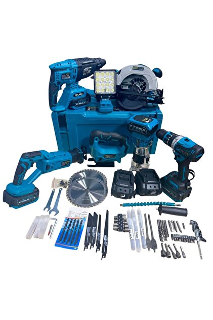teknotrust 7 li set şarjlı matkap + Hilti + Freze + tilki kuyruğu
