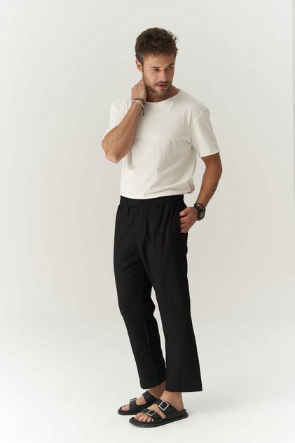 Robin Rachel Knitted Fabric Black Trousers