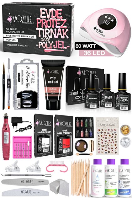 Rosevelt Protez Tırnak Seti Poly Gel Seti Mini Eğitim CD'li Nude