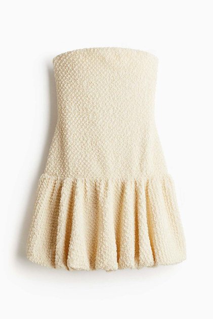 Bubble-hem bandeau dress